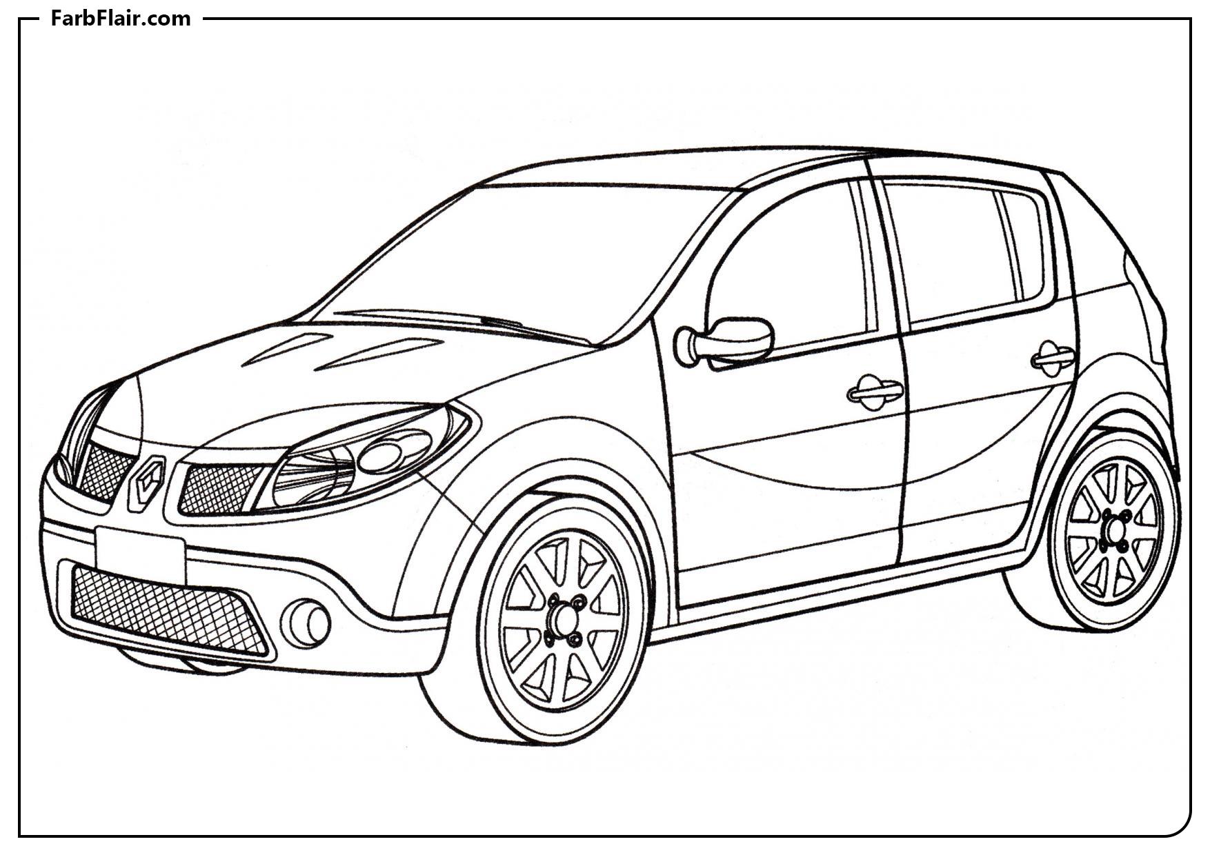 Ausmalbild Renault Sandero Kostenloses