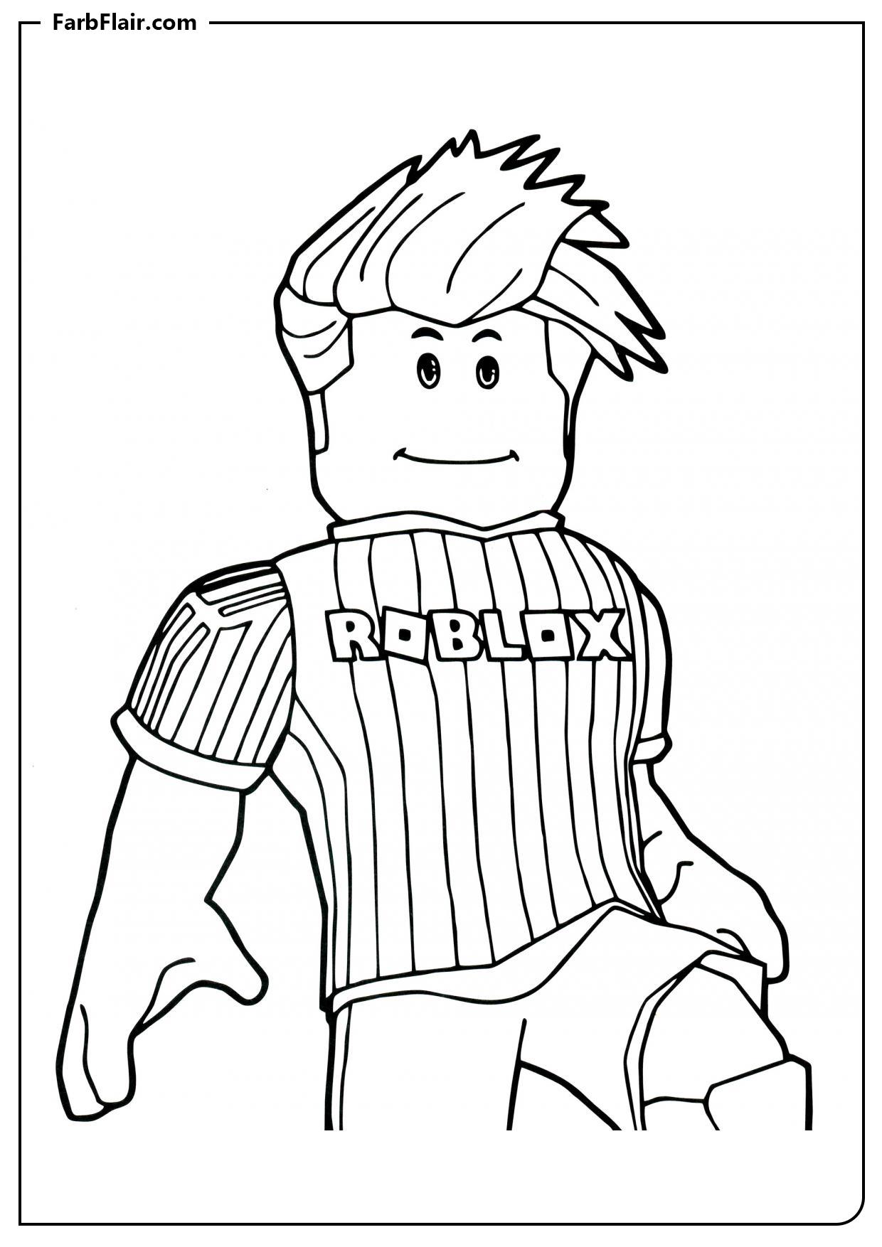 Ausmalbild Roblox-Charakter Fußballspieler Kostenloses