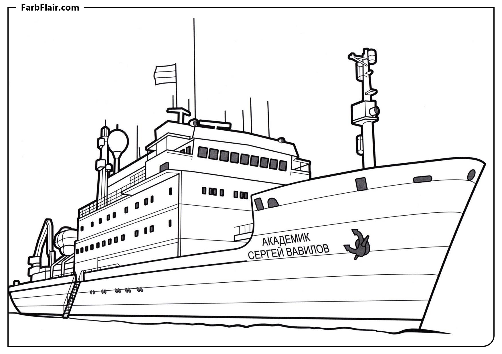 Ausmalbild Schiff Akademik Wawilow Kostenloses