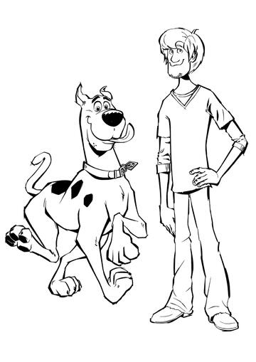 Ausmalbild Scooby-Doo und Shaggy