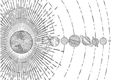 Ausmalbild Sonnensystem