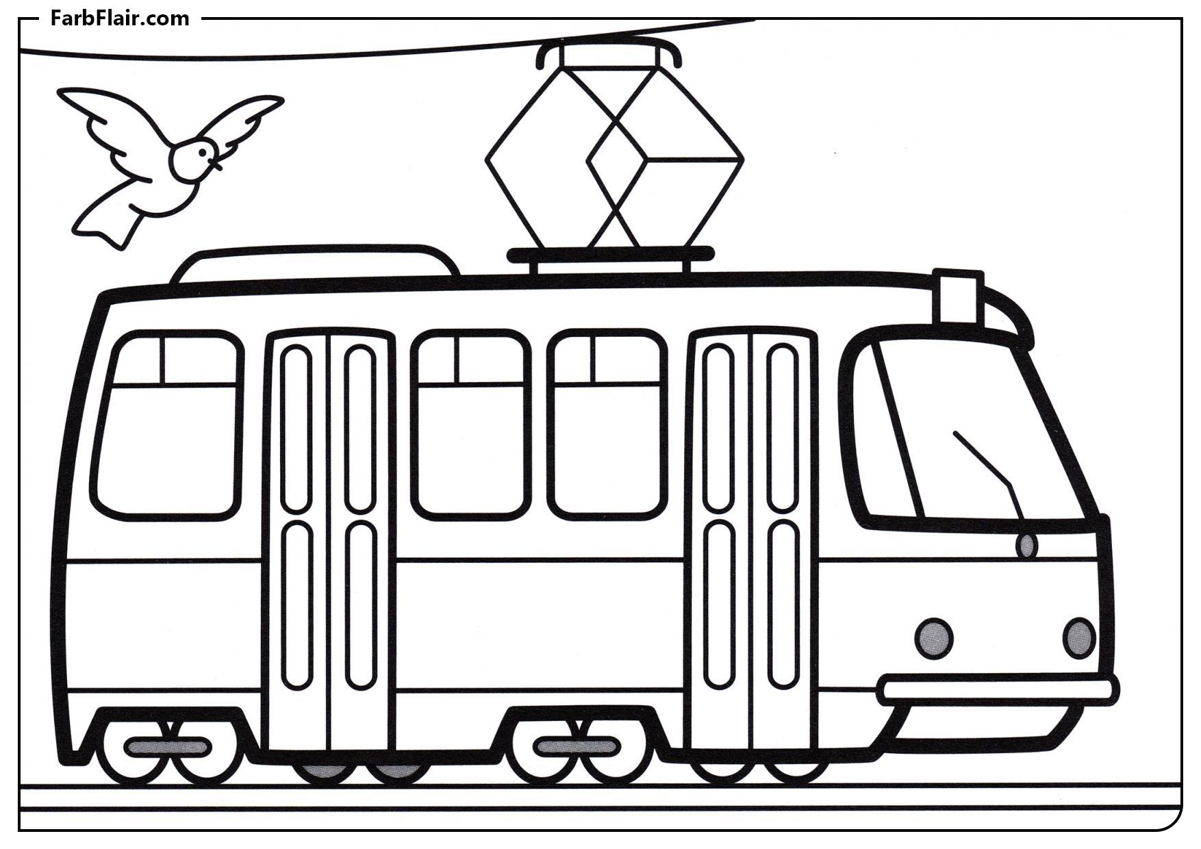 Ausmalbild Stadtbahn Kostenloses