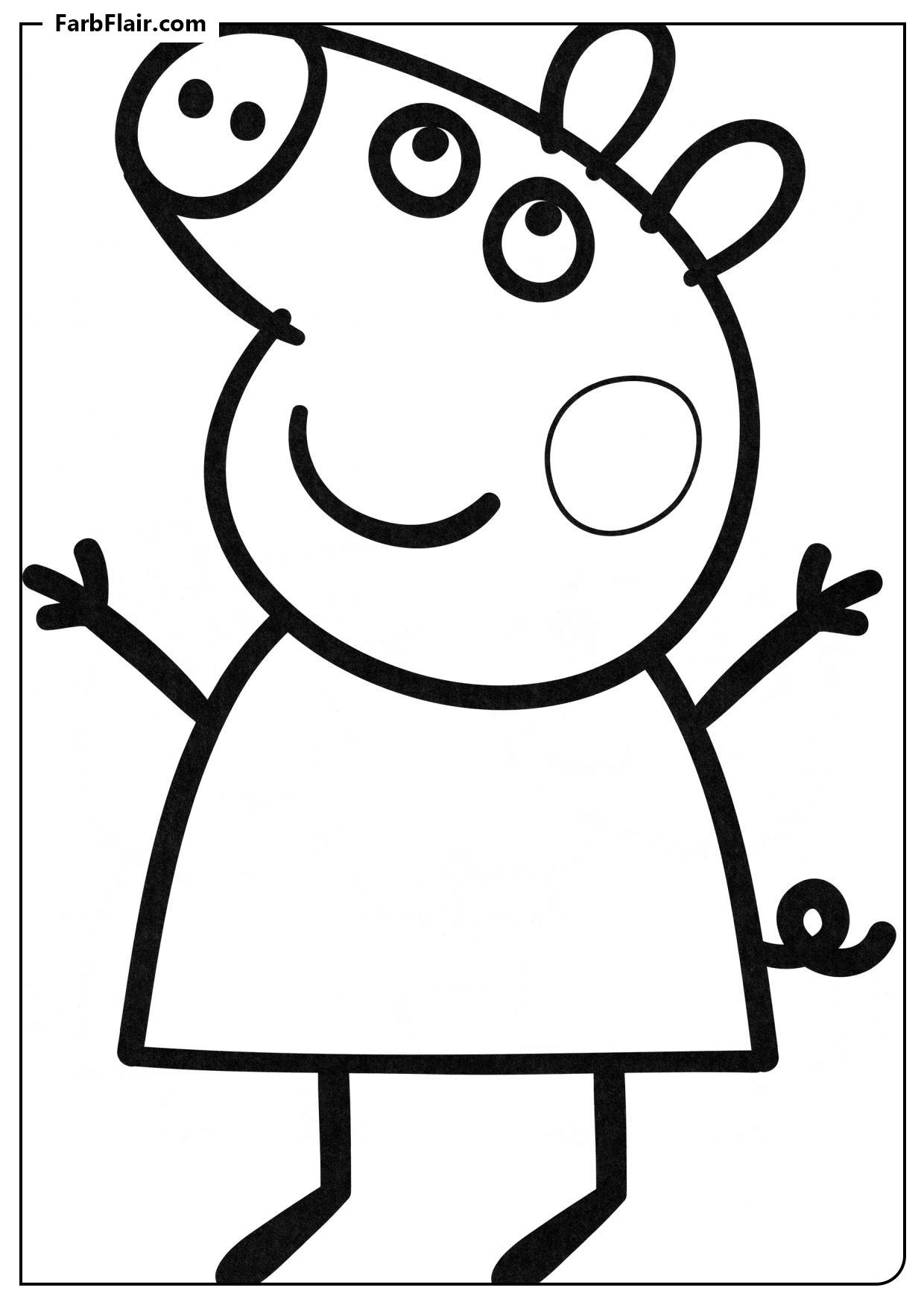 Ausmalbild Süße Peppa Kostenloses