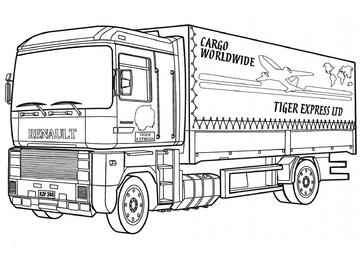 Ausmalbild Tiger Express Lkw