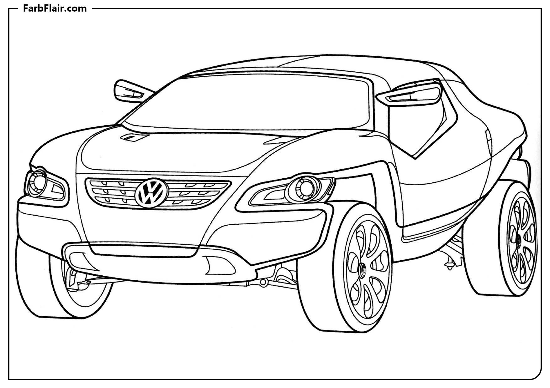 Ausmalbild Volkswagen Konzept T Kostenloses