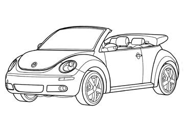 Ausmalbild Volkswagen New Beetle