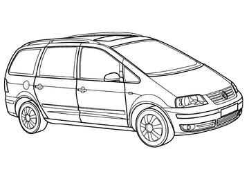 Ausmalbild Volkswagen Sharan