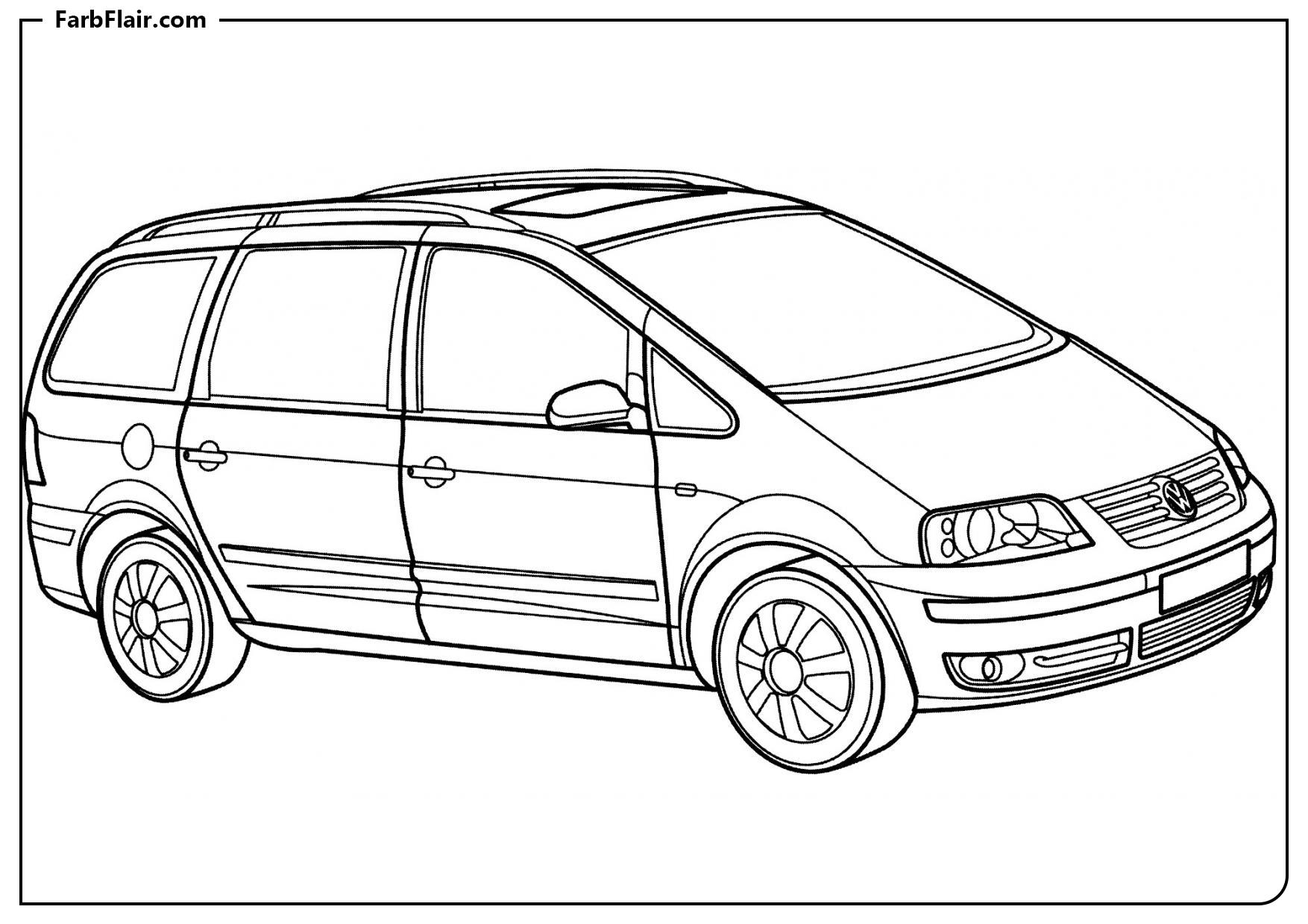 Ausmalbild Volkswagen Sharan Kostenloses