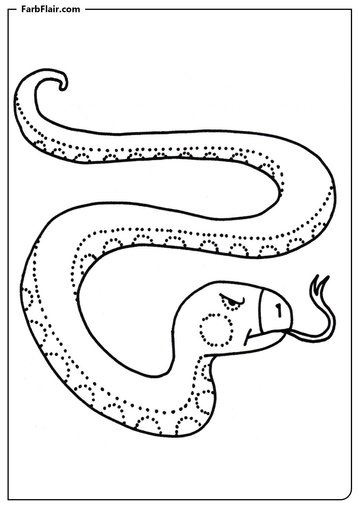 Ausmalbild Wütende Schlange Kostenloses