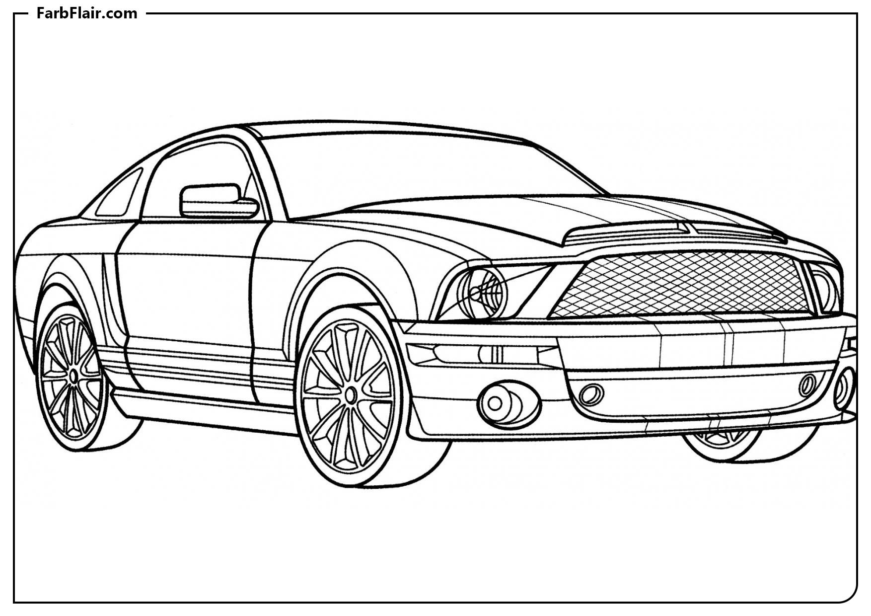 Ausmalbild Ford Mustang Kostenloses