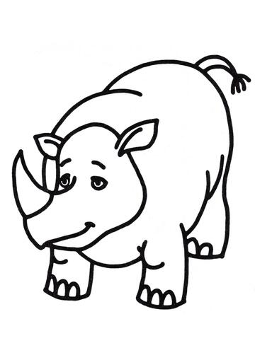 Ausmalbild Großer Nashorn