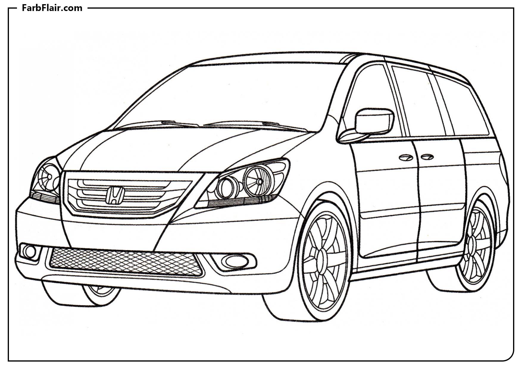 Ausmalbild Honda Odyssey EX Kostenloses