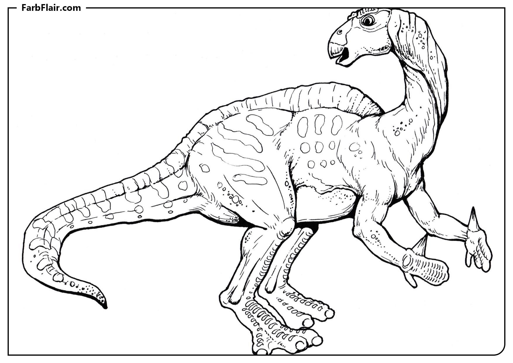 Ausmalbild Iguanodon Kostenloses