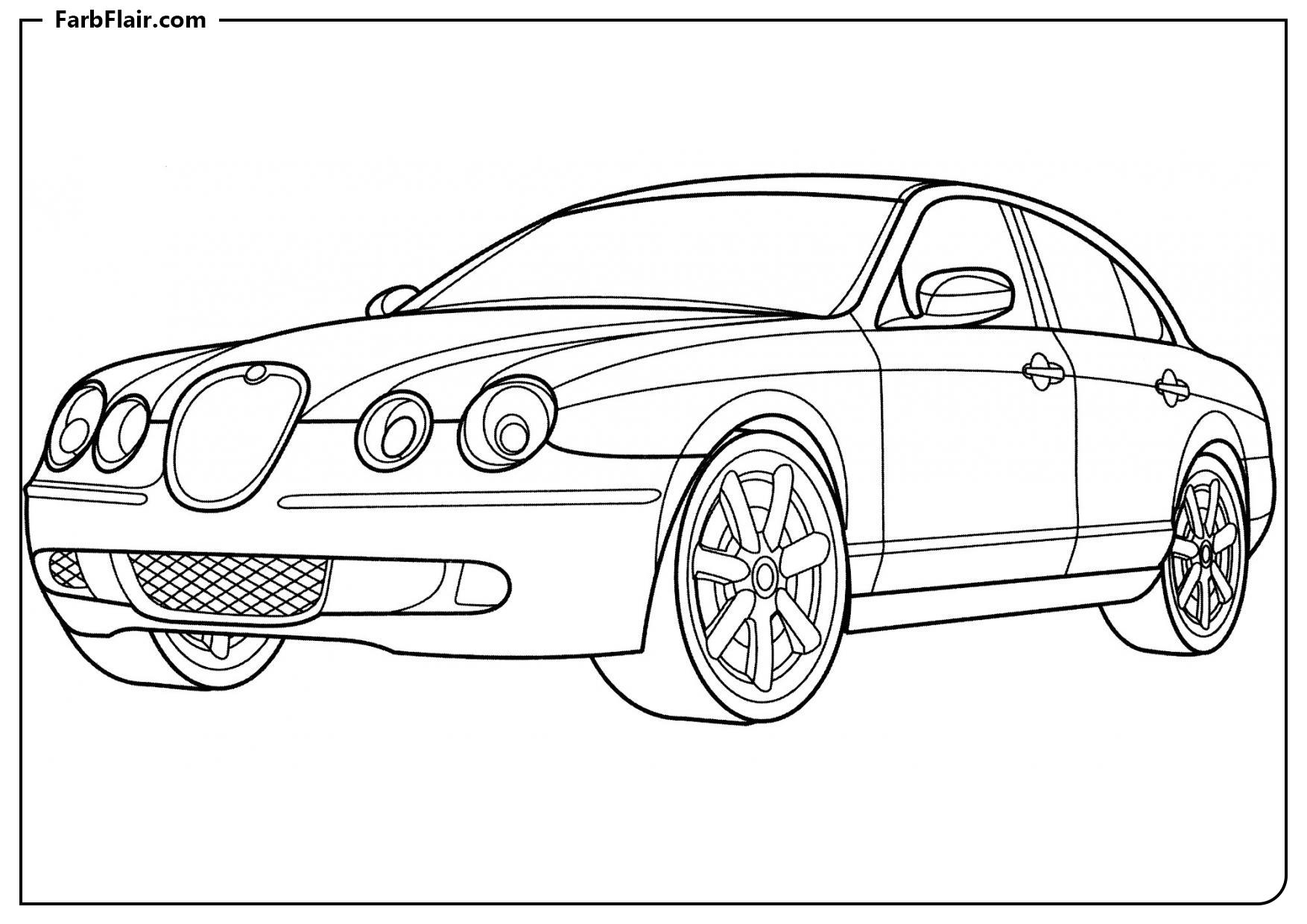 Ausmalbild Jaguar S-Type Kostenloses