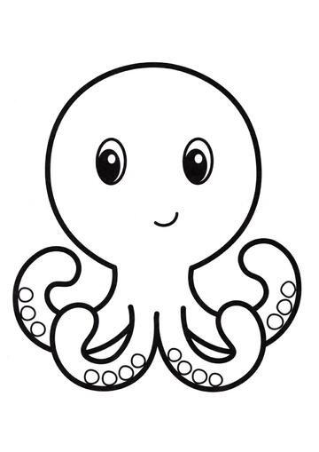 Ausmalbild Kleiner Oktopus