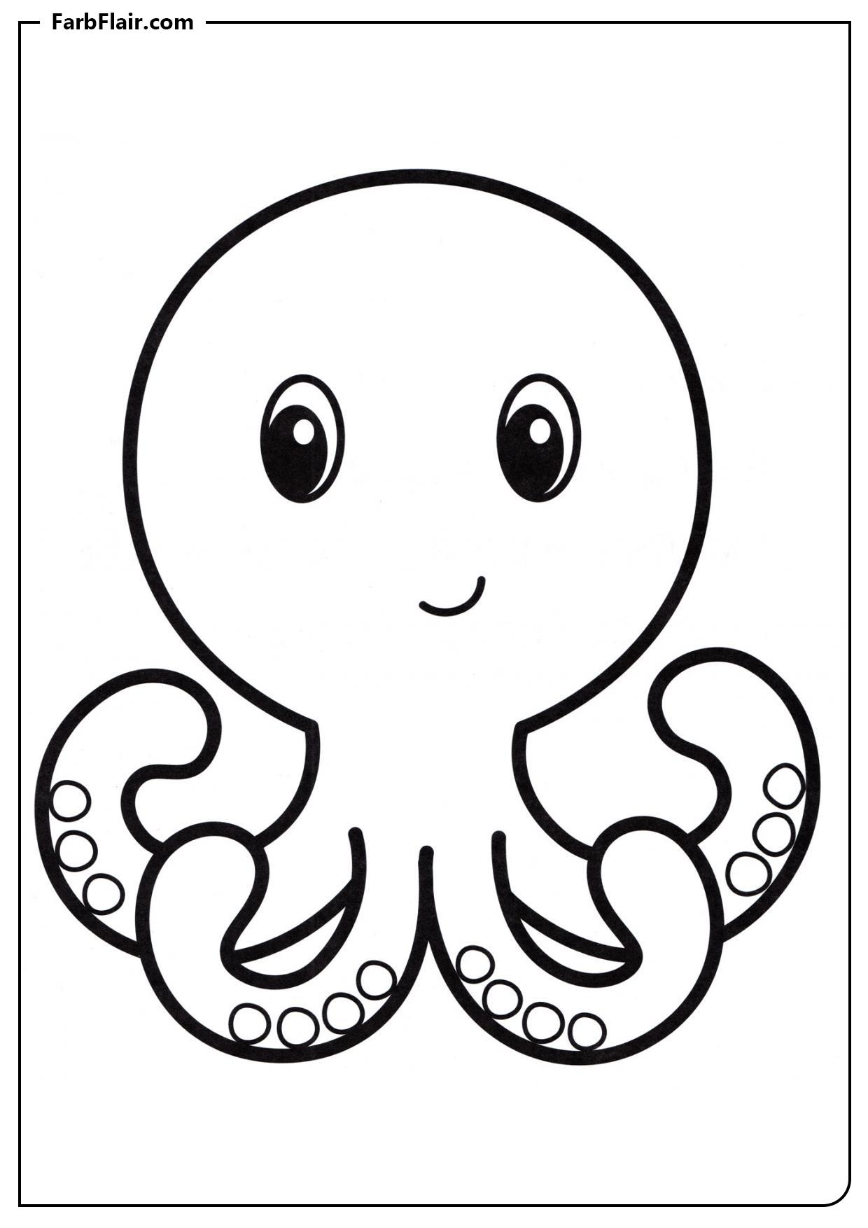 Ausmalbild Kleiner Oktopus Kostenloses