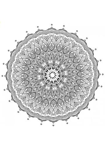 Ausmalbild Mandala Blumen Teppich