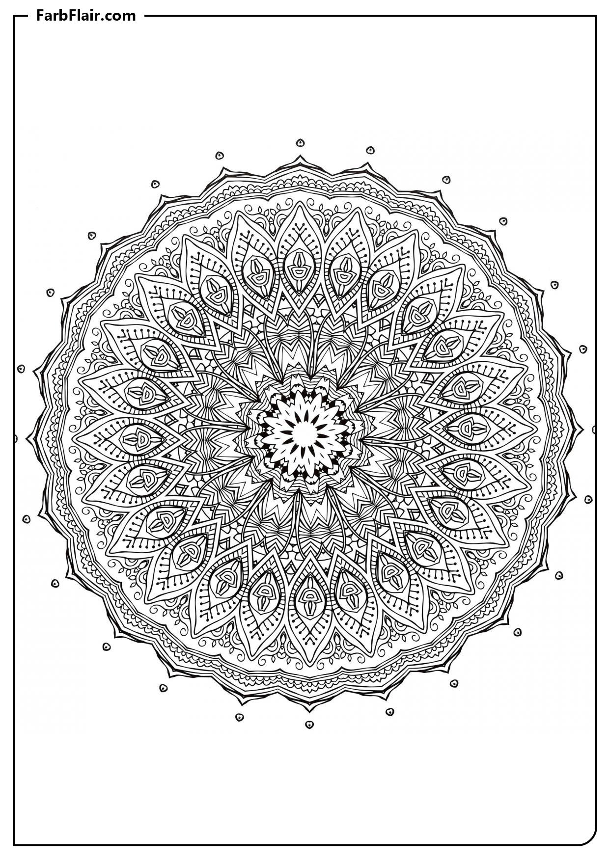 Ausmalbild Mandala Blumen Teppich Kostenloses