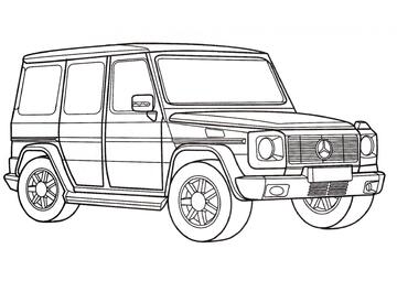 Ausmalbild Mercedes G 55 AMG