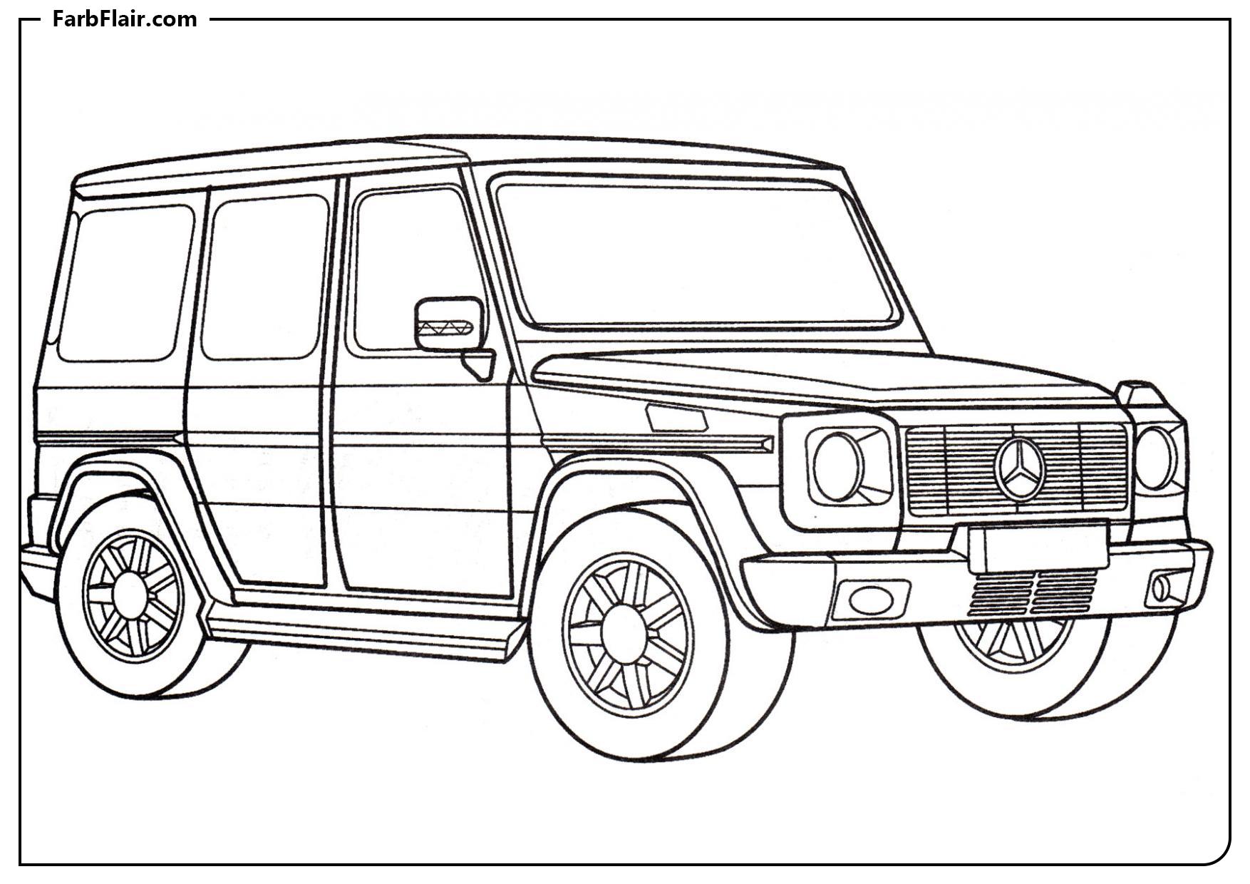 Ausmalbild Mercedes G 55 AMG Kostenloses