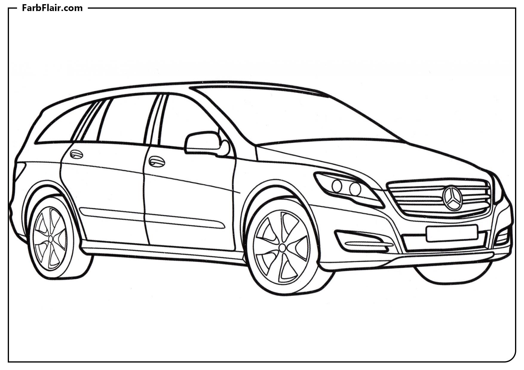 Ausmalbild Mercedes R-Klasse Kostenloses