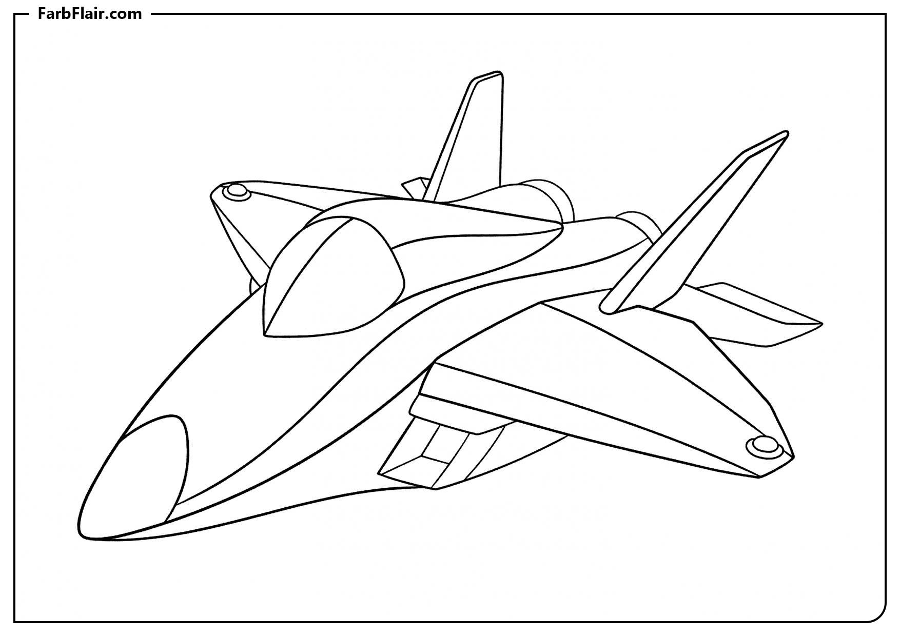 Ausmalbild Moderner Kampfjet Kostenloses