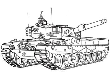 Ausmalbild Panzer Leopard 1