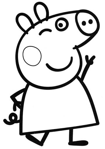 Ausmalbild Peppa Wutz zwinkert