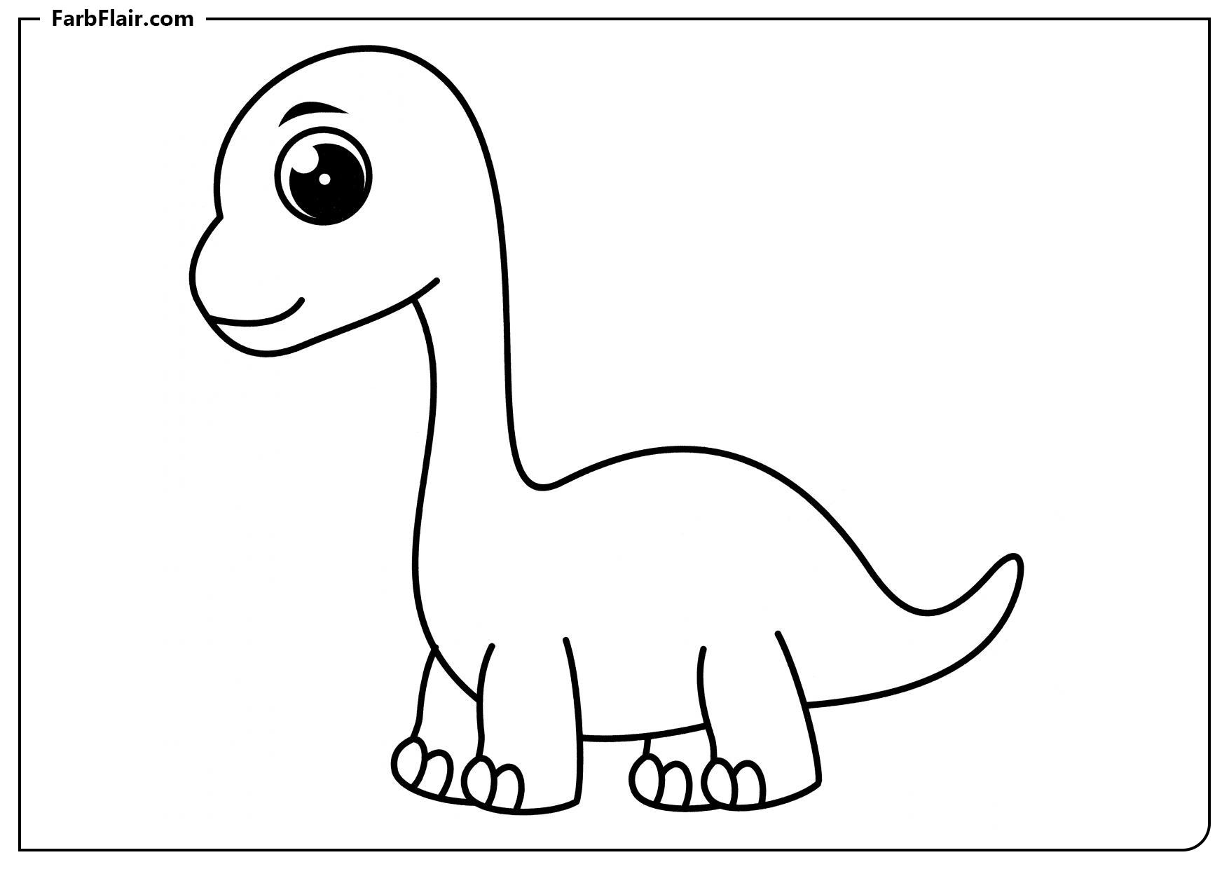 Ausmalbild Rührender Diplodocus Kostenloses