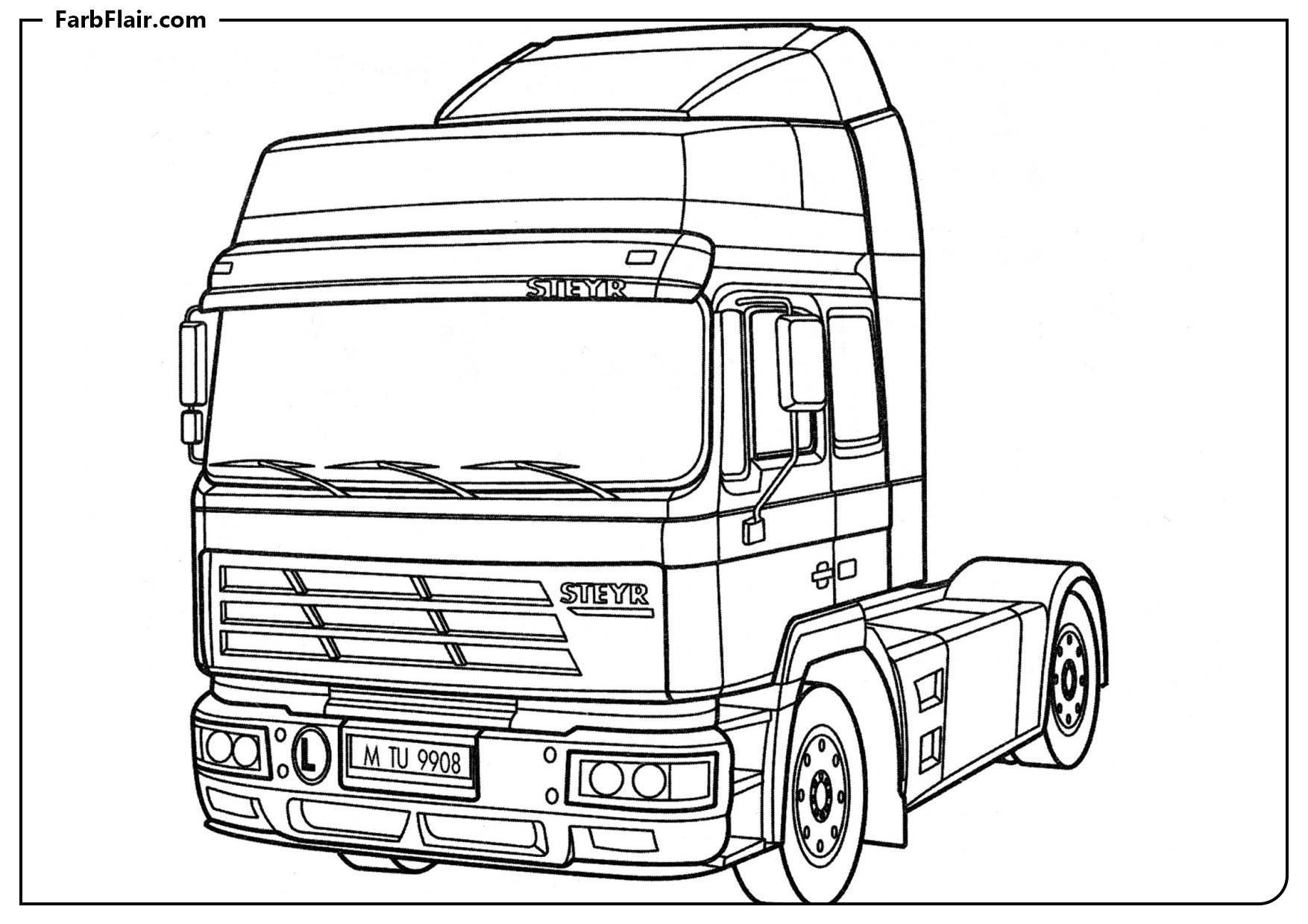 Ausmalbild Steyr Lkw Kostenloses