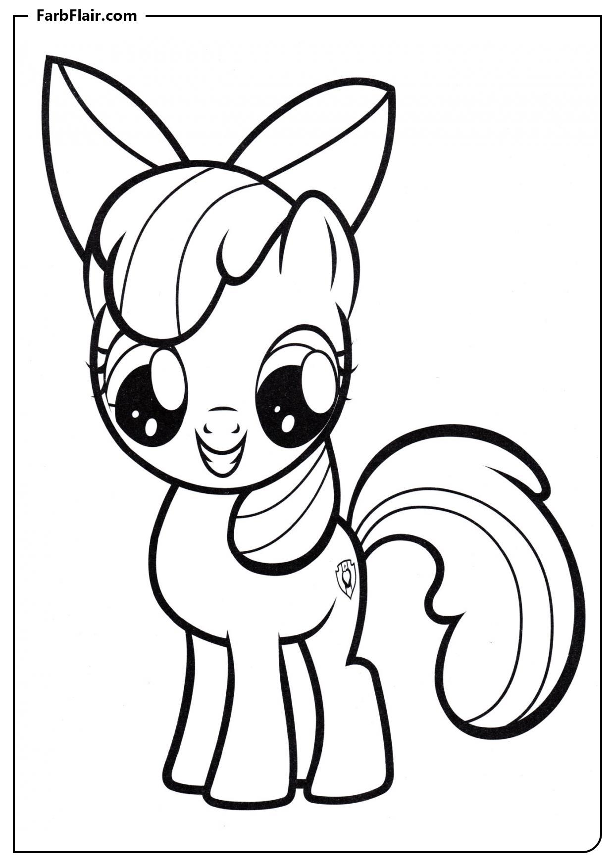 Ausmalbild Apple Bloom - ein Erdenpony Kostenloses