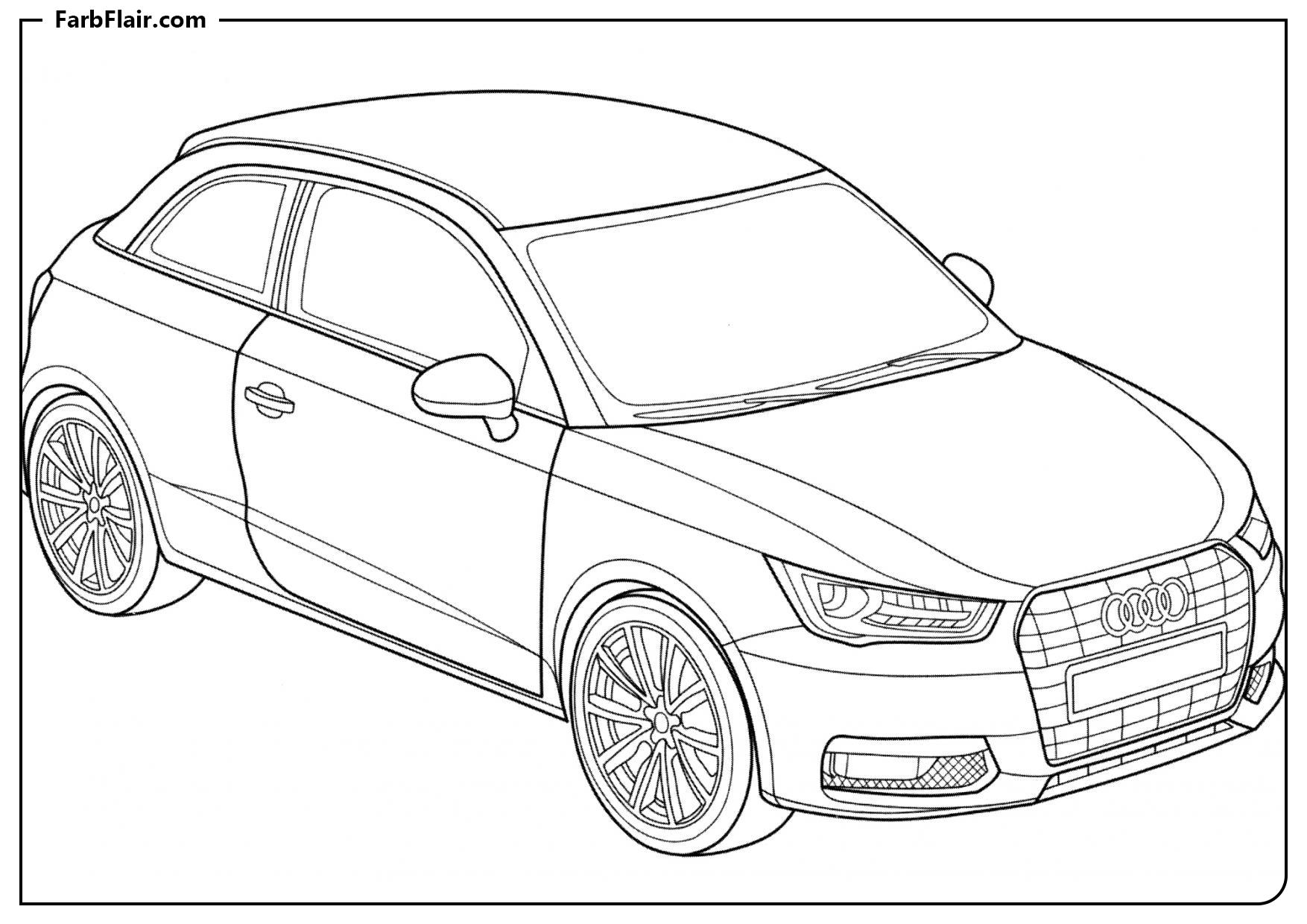 Ausmalbild Audi A1 Kostenloses