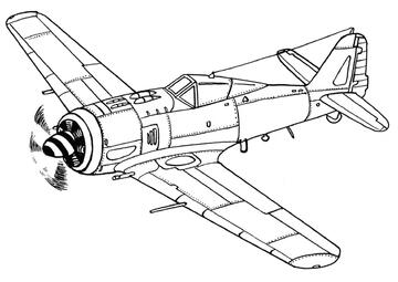 Ausmalbild Focke-Wulf Fw 190