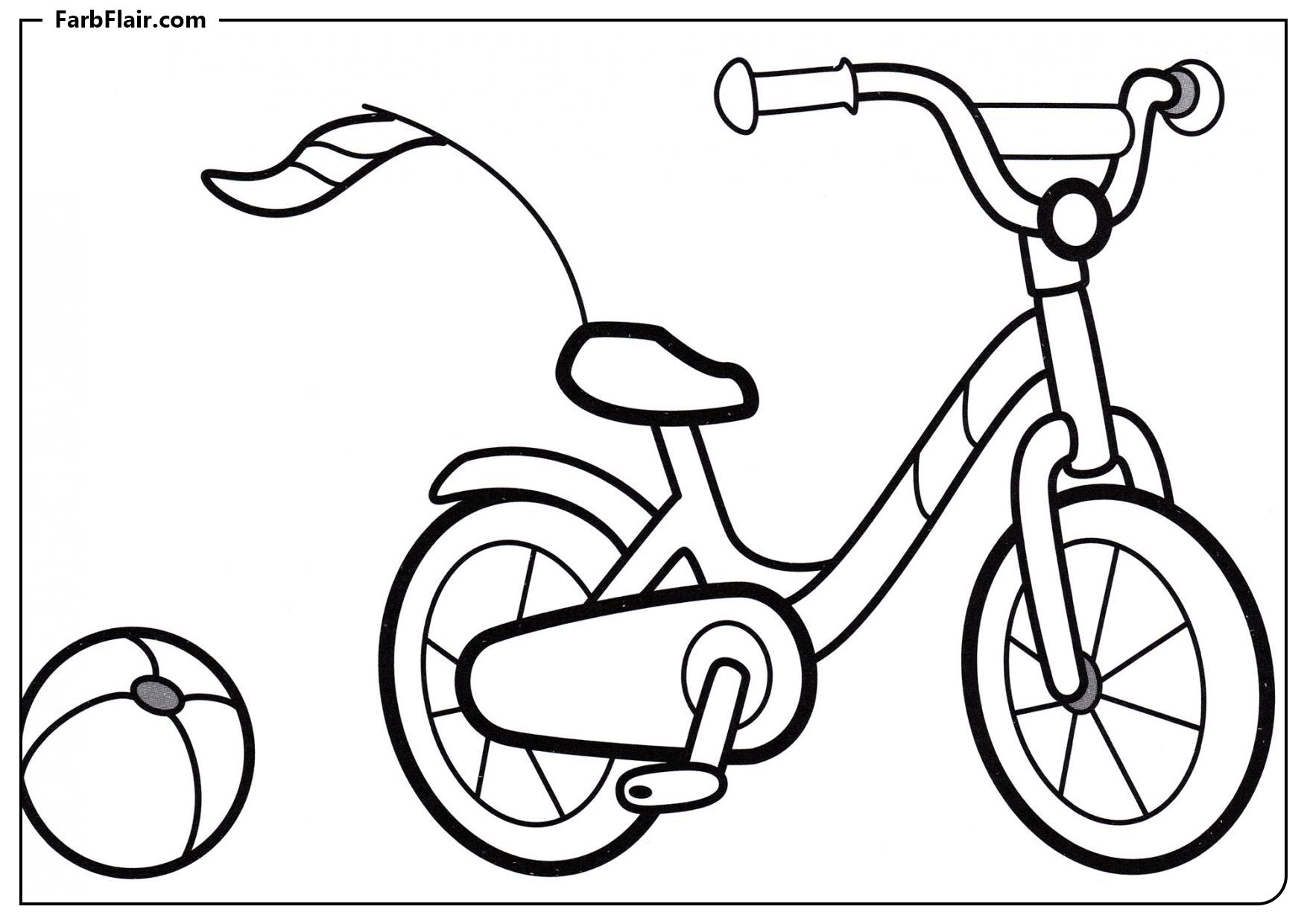 Ausmalbild Kinderfahrrad Kostenloses