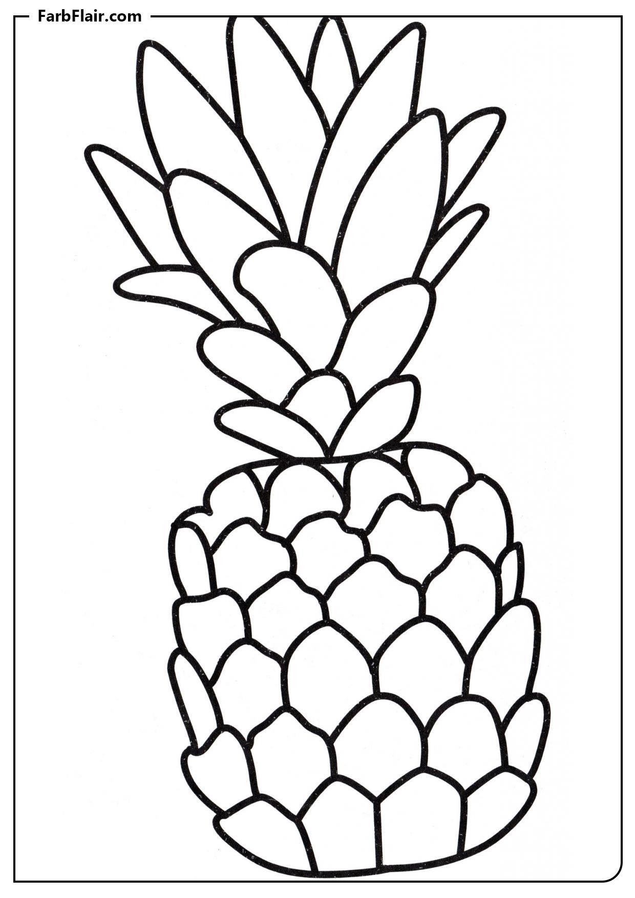 Ausmalbild Leckere Ananas Kostenloses