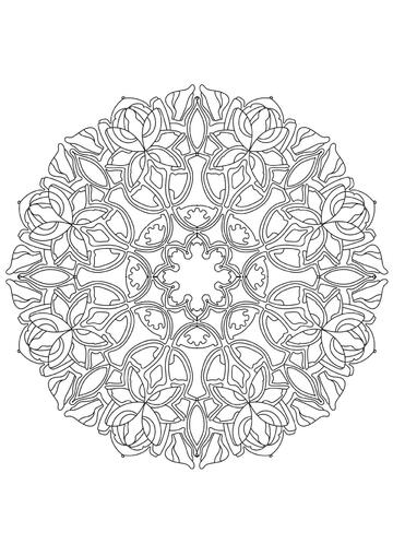 Ausmalbild Mandala Wintermuster