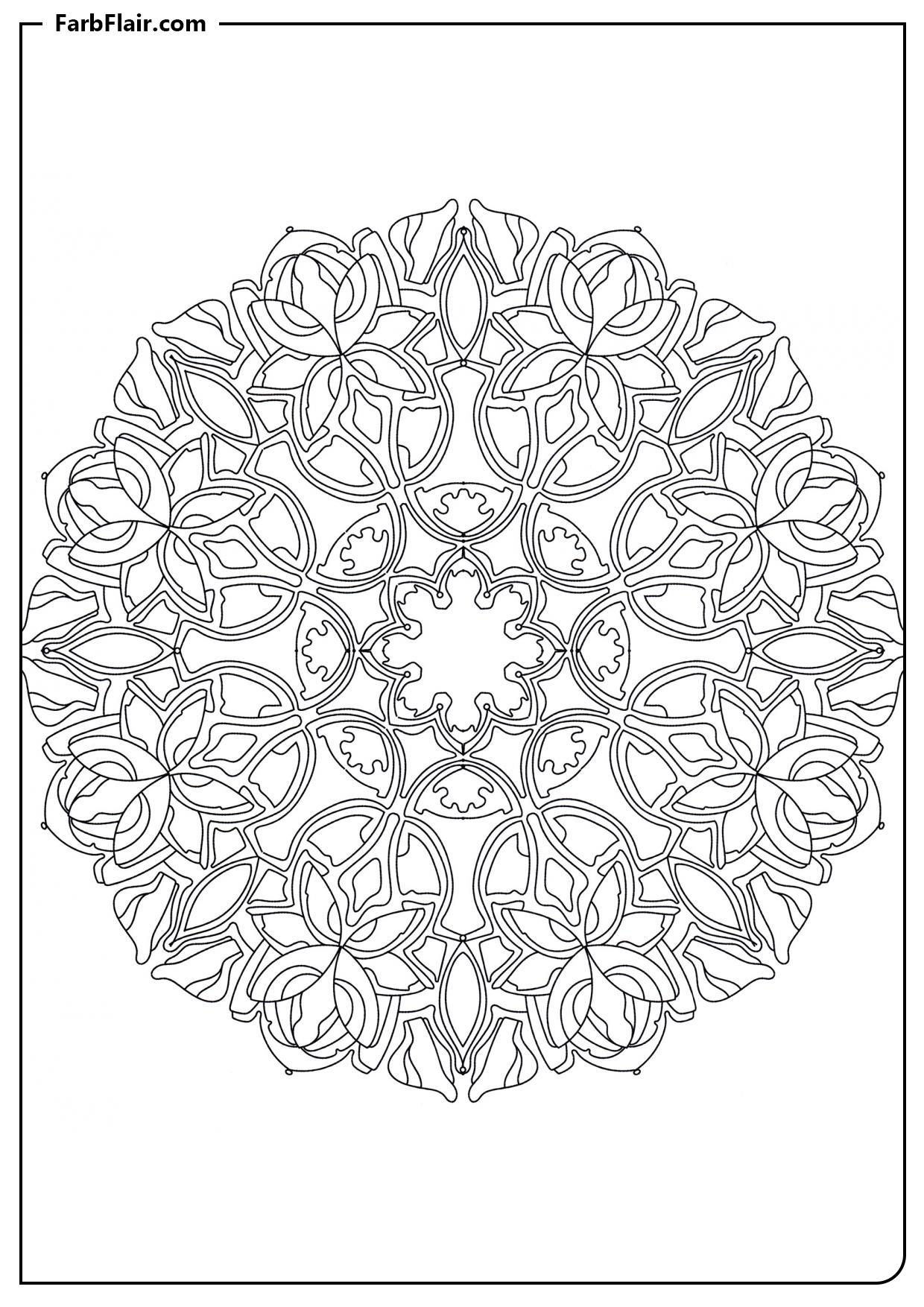 Ausmalbild Mandala Wintermuster Kostenloses