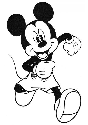 Ausmalbild Mickey Mouse läuft