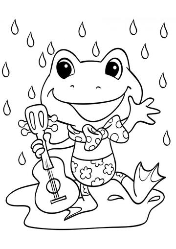 Ausmalbild Musiker-Frosch