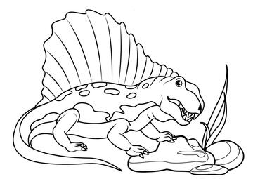 Ausmalbild Schöner Dimetrodon