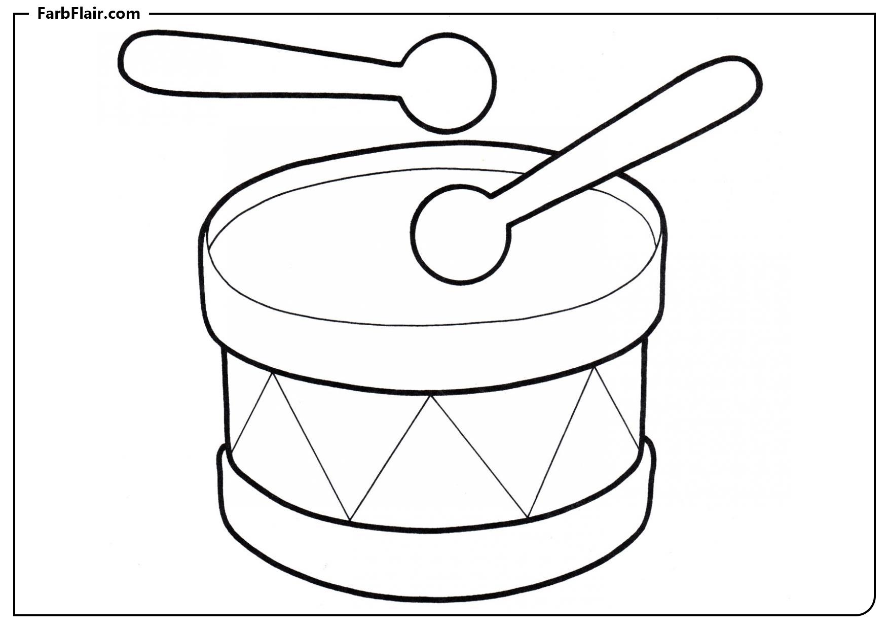 Ausmalbild Trommel Kostenloses